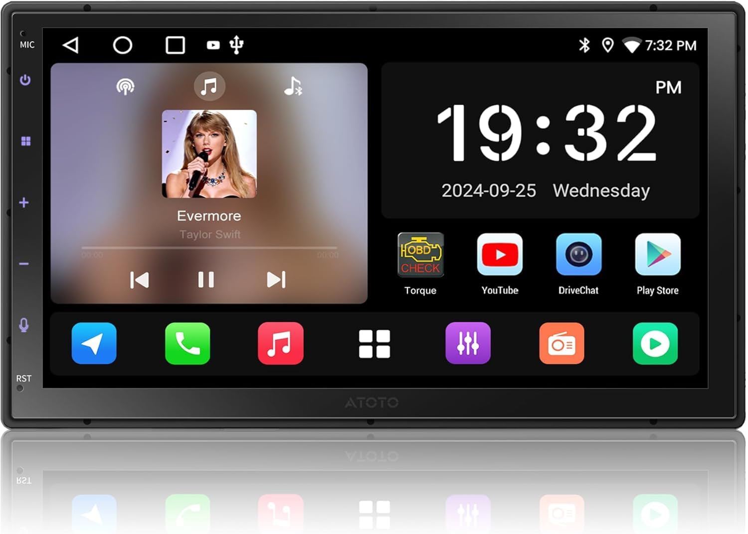 ATOTO A5L Android Double DIN Car Stereo, 7inch Car Radio with Wi
